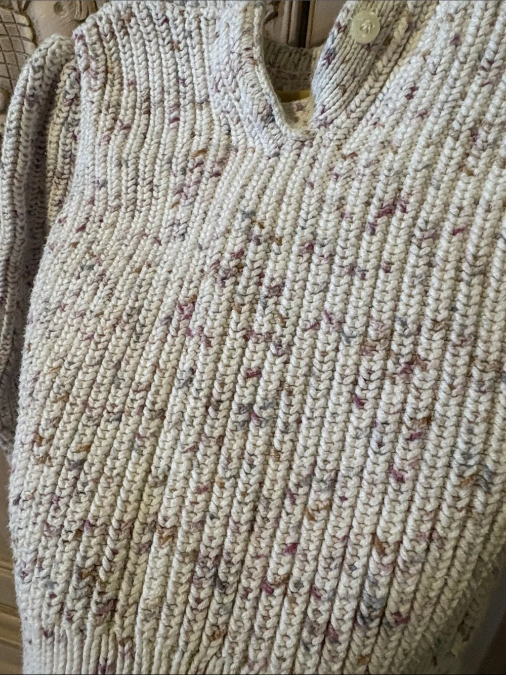 GAP Cream Speckled Knit Sweater Set